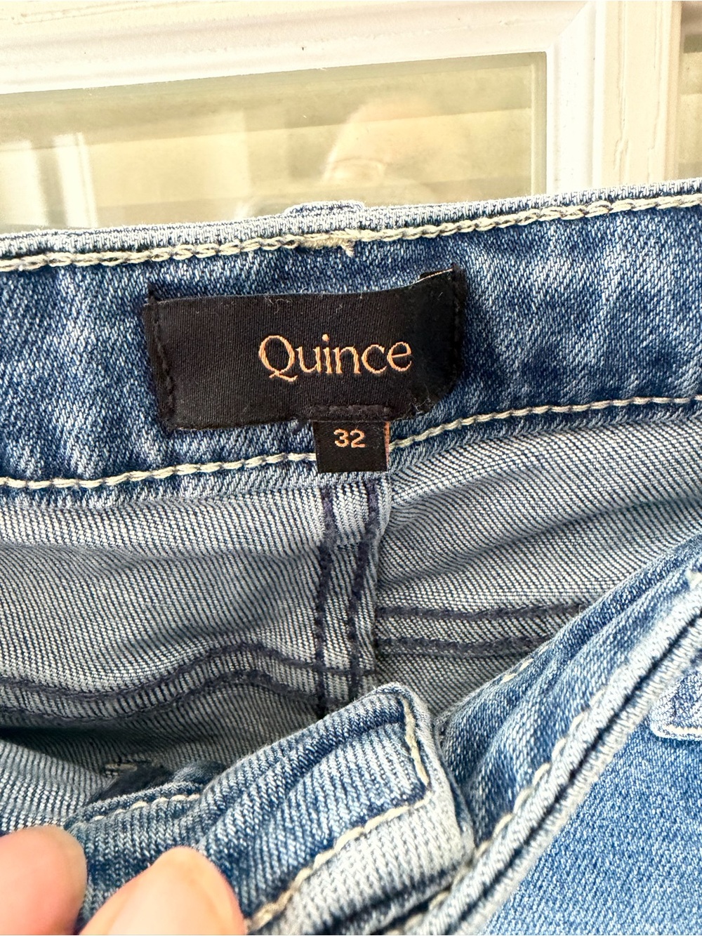 Quince Light Blue Cropped Straight Jeans - Picture 3 of 10